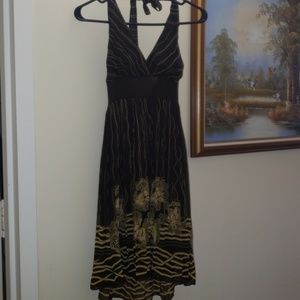 Brown and yellow dress